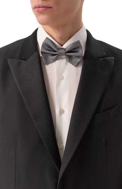 Шелковый галстук-бабочка EMPORIO ARMANI серого цвета по цене 13250 руб., арт. 340118/2R600, фото 2 Шелковый галстук-бабочка EMPORIO ARMANI, арт. 340118/2R600, фото 2