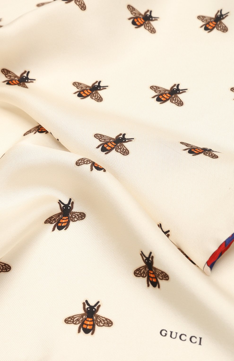 Шелковый платок GUCCI белого цвета по цене 20160 руб., арт. 497910 4G001, фото 3 Шелковый платок GUCCI, арт. 497910 4G001, фото 3