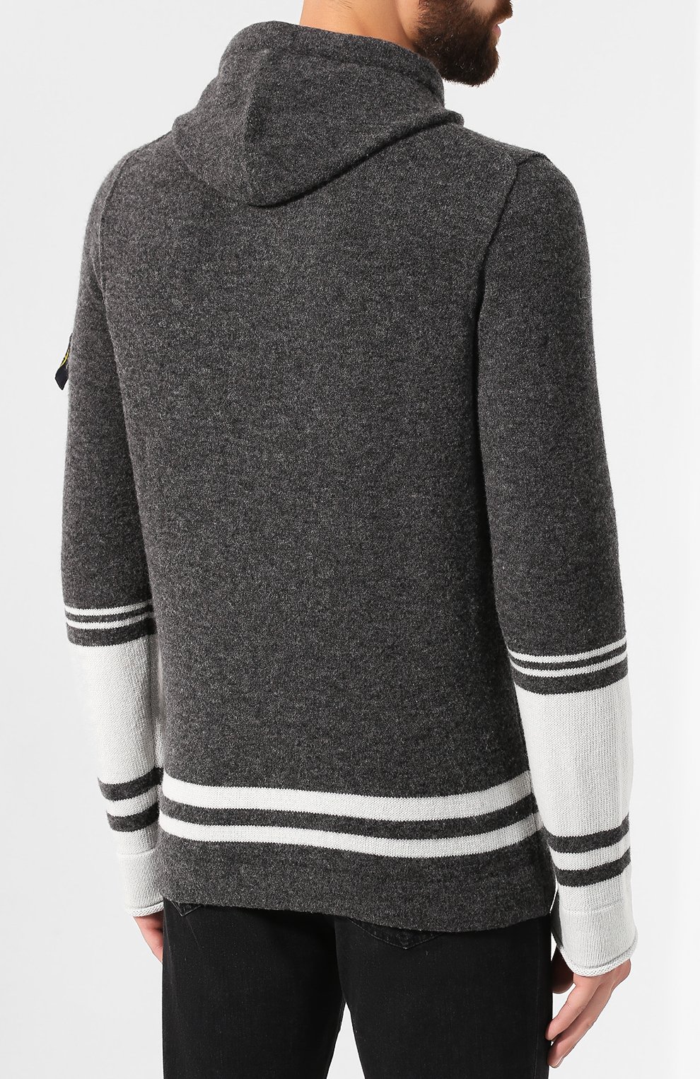 Худи STONE ISLAND темно-серого цвета по цене 26150 руб., арт. 7115547B2, фото 4 Худи STONE ISLAND, арт. 7115547B2, фото 4