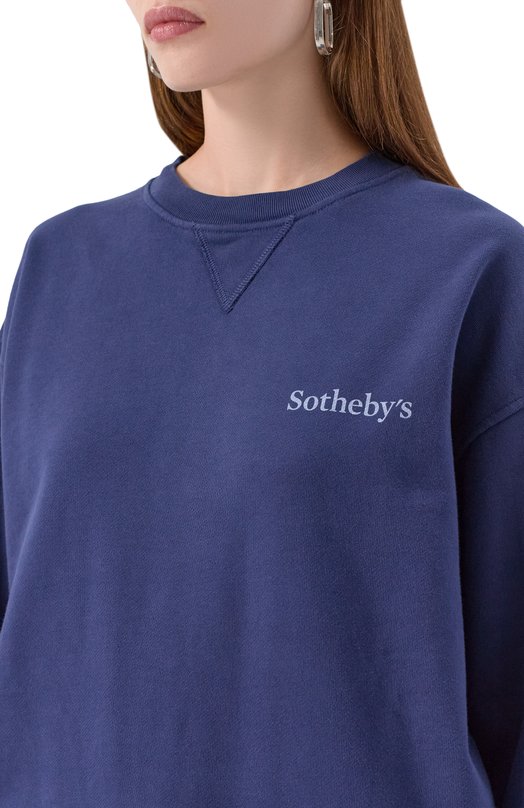 Хлопковый свитшот FRAME x Sotheby's Frame Denim ME25JSS002 Синий  ME25JSS002 Фото 5