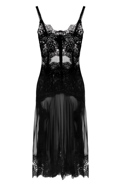 Женское полупрозрачное платье на бретельках из смеси шелка и хлопка DOLCE & GABBANA, арт. F6TJ7T/FU1AT