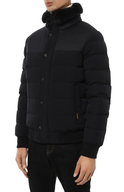 Пуховый бомбер с воротником из кролика HETREGO, арт. 8N512R/B0RIS, фото 3