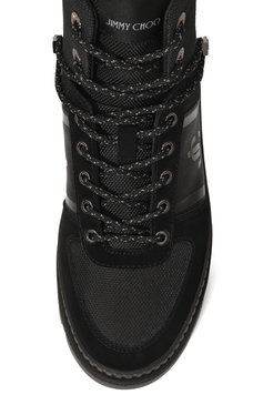 Женские комбинированные ботинки normandy JIMMY CHOO черного цвета, арт. N0RMANDY/F/QZA | Фото 6 (Подошва: Платформа; Материал внутренний: Текстиль, Натуральная кожа; Драгоценные камни: Проставлено; Материал сплава: Проставлено; Материал внешний: Текстиль, Натуральная кожа; Женское Кросс-КТ: Хайкеры-ботинки; Материал утеплителя: Без утеплителя)
