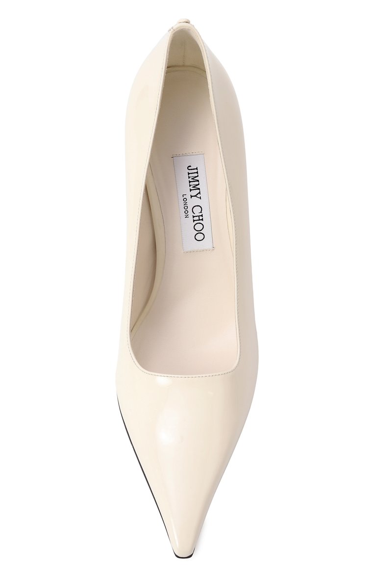 Женские лакированные туфли ixia 95 JIMMY CHOO кремового цвета, арт. IXIA 95 | Фото 6 (Подошва: Плоская; Материал внутренний: Натуральная кожа; Драгоценные камни: Проставлено; Каблук высота: Высокий; Материал внешний: Натуральная кожа; Материал сплава: Проставлено; Каблук тип: Шпилька)