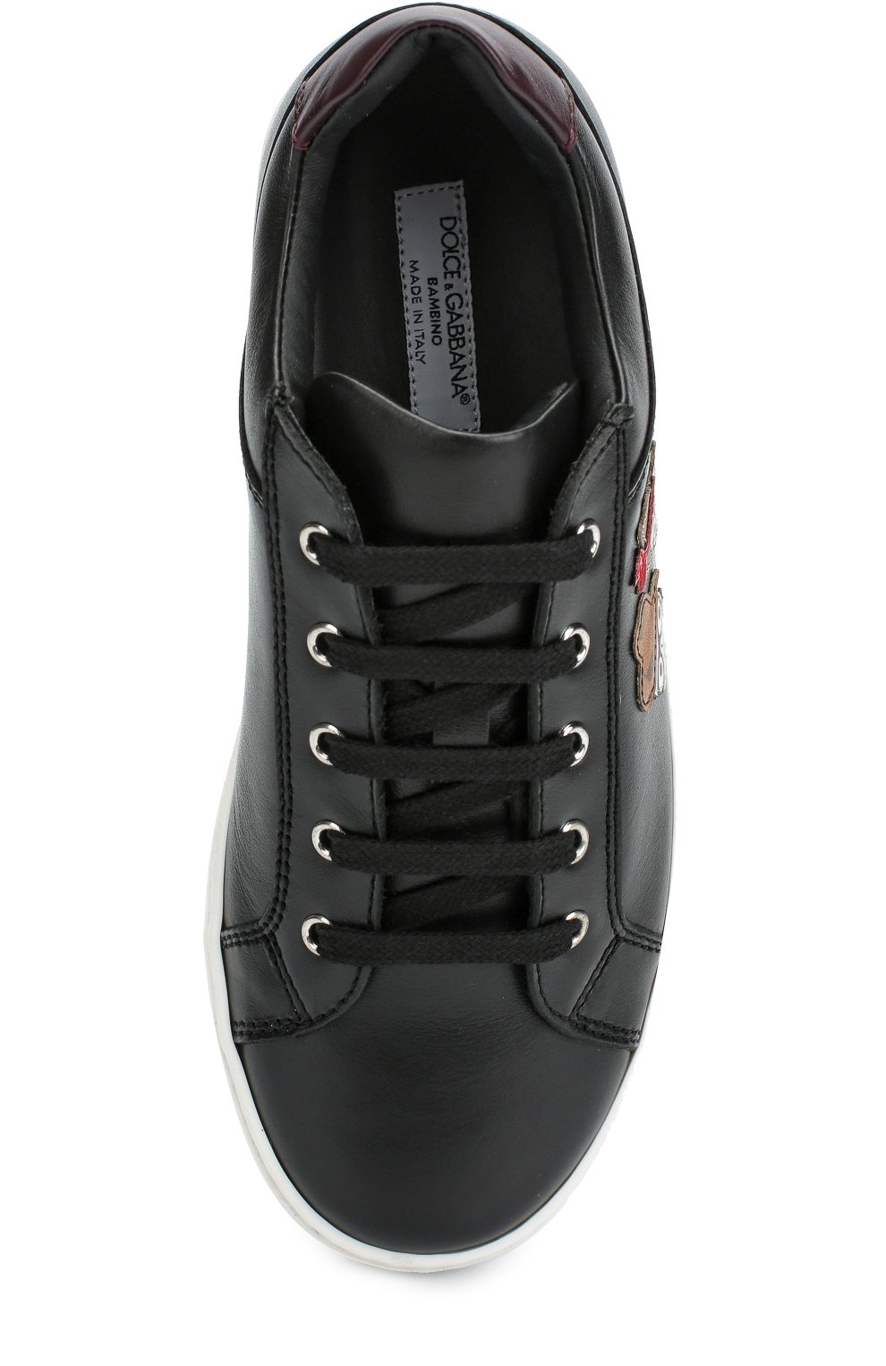 Кожаные кеды с нашивками DOLCE & GABBANA, арт. 0132/DA0497/AB579/29-36, фото 4