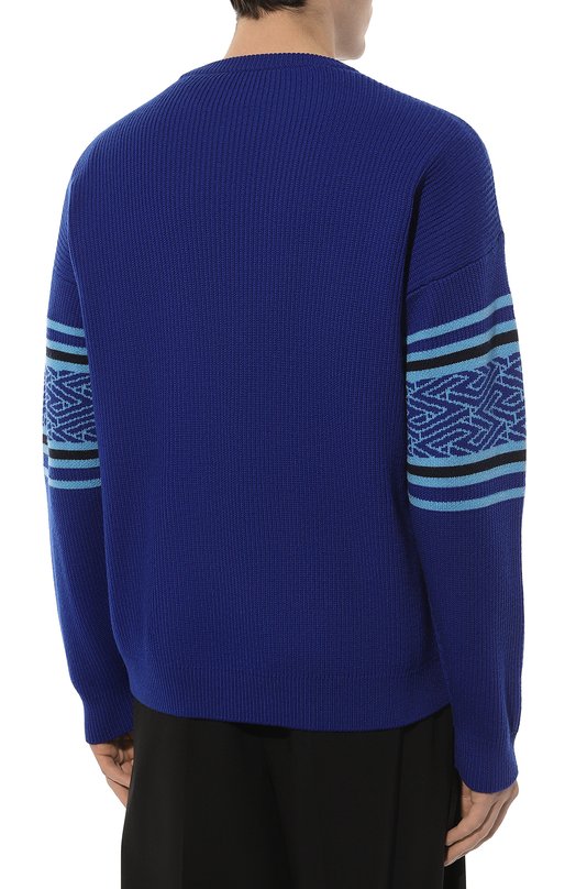 Шерстяной свитер Versace 1007981/1A05695 Синий  1007981/1A05695 Фото 4