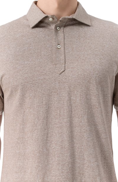 Поло изо льна и хлопка BRUNELLO CUCINELLI, арт. MW8353966, фото 5