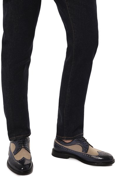 Кожаные дерби GREEN GEORGE темно-синего цвета по цене 43950 руб., арт. 2098/MAREMMA/TELA, фото 3 Кожаные дерби GREEN GEORGE, арт. 2098/MAREMMA/TELA, фото 3