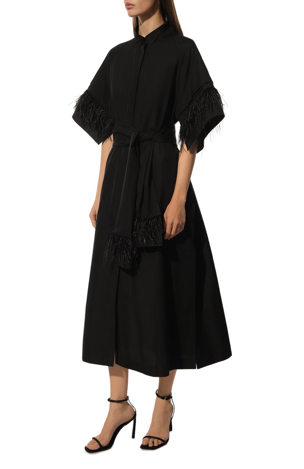 Хлопковое платье с отделкой перьями TEGIN, арт. SD2375-01, фото 3