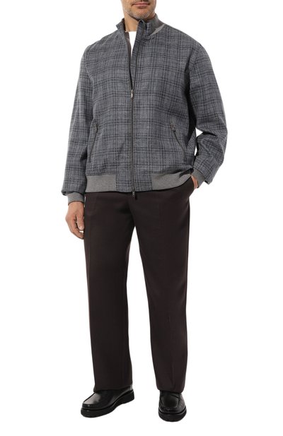 Бомбер из шелка и льна CAPOBIANCO синего цвета по цене 95500 руб., арт. MB0M.BG00./58-60, фото 2 Бомбер из шелка и льна CAPOBIANCO, арт. MB0M.BG00./58-60, фото 2