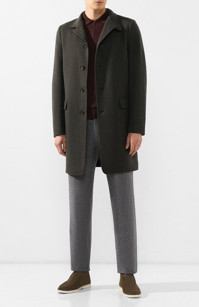 Замшевые ботинки open walk LORO PIANA хаки цвета по цене 69950 руб., арт. FAB4368, фото 2 Замшевые ботинки open walk LORO PIANA, арт. FAB4368, фото 2