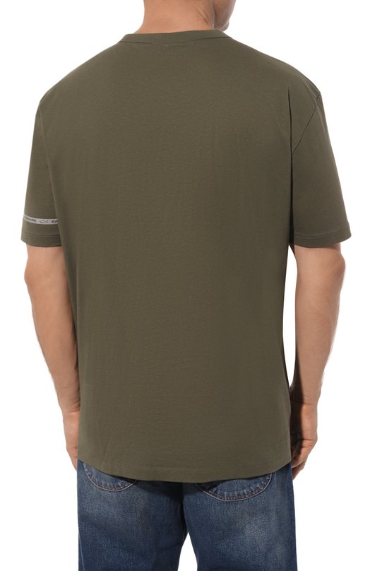 Хлопковая футболка Paul&Shark 23411033/3XL-6XL Хаки  23411033/3XL-6XL Фото 4