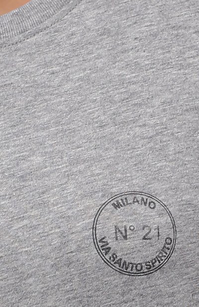 Хлопковая футболка N21 серого цвета по цене 16350 руб., арт. 21I N2M0/F081/4157, фото 5 Хлопковая футболка N21, арт. 21I N2M0/F081/4157, фото 5