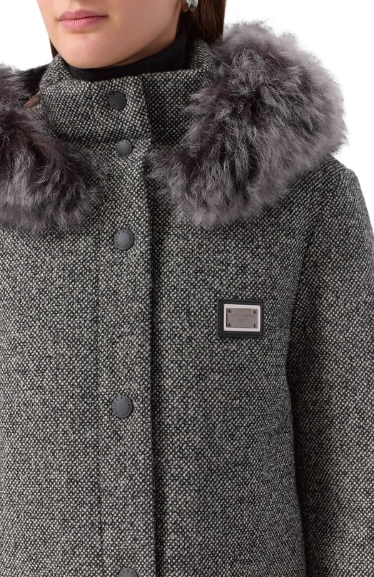 Шерстяной пуховик Dolce & Gabbana F9S84T/FMZAU Серый  F9S84T/FMZAU Фото 5