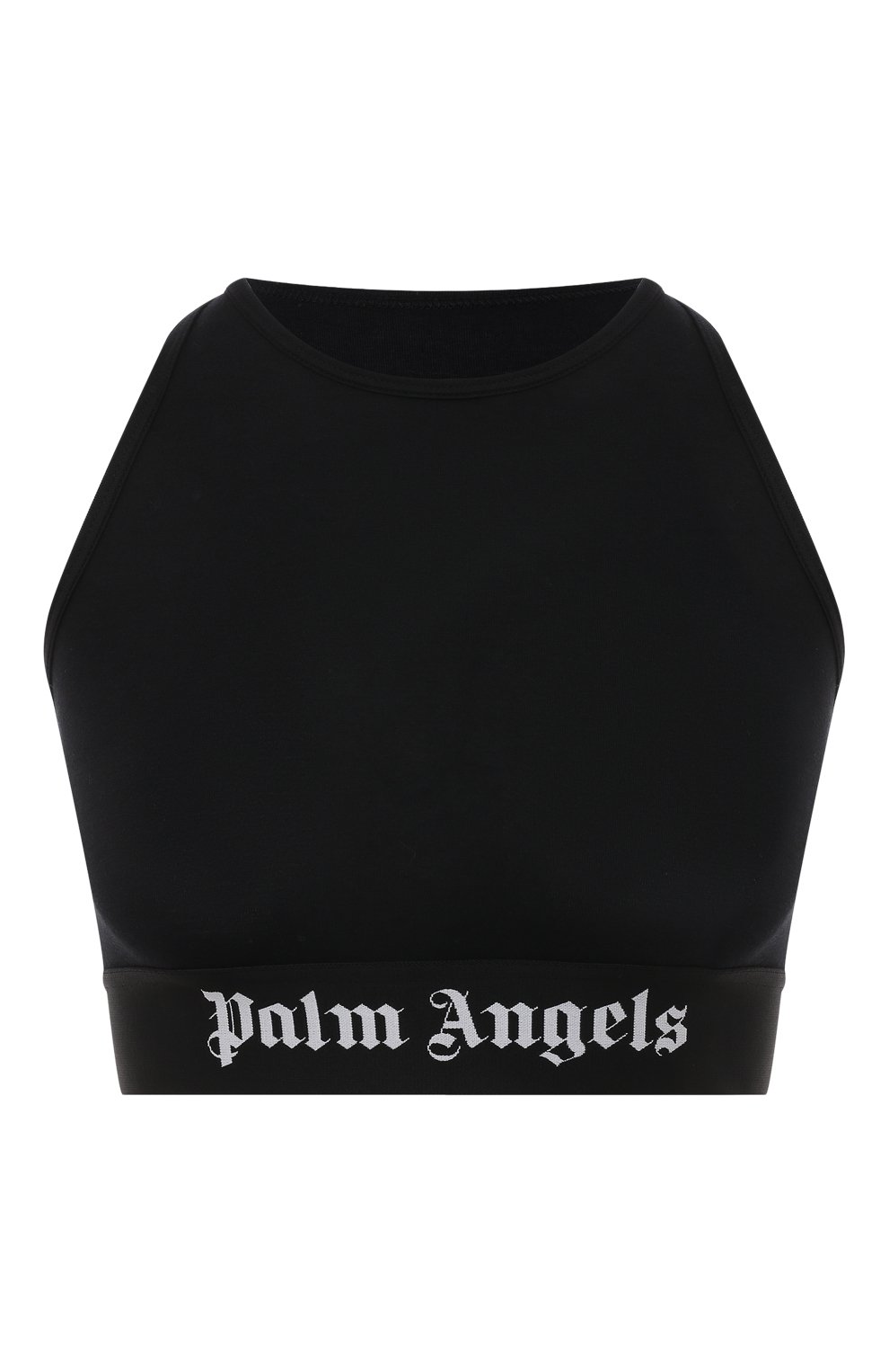Хлопковый топ PALM ANGELS черного цвета по цене 12650 руб., арт. PWUE003S23FAB0011010, фото 1 Хлопковый топ PALM ANGELS, арт. PWUE003S23FAB0011010, фото 1