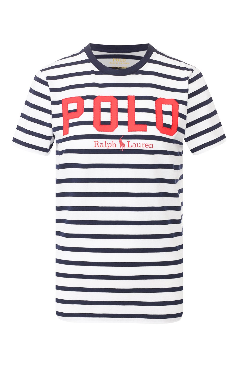 Хлопковая футболка POLO RALPH LAUREN синего цвета по цене 6915 руб., арт. 211782939, фото 1 Хлопковая футболка POLO RALPH LAUREN, арт. 211782939, фото 1