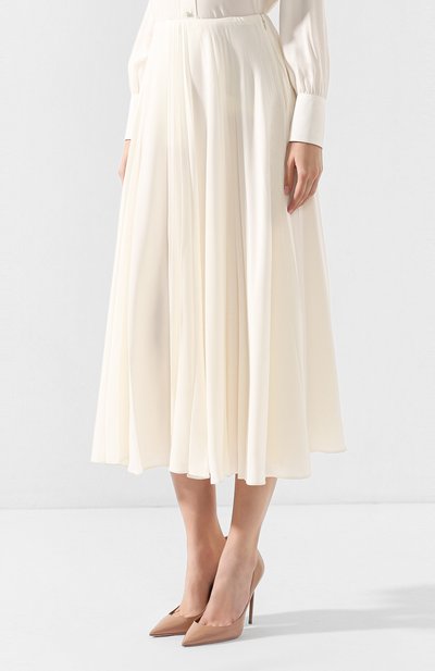Шелковая юбка VALENTINO бежевого цвета по цене 299500 руб., арт. SB0RA5551MH, фото 3 Шелковая юбка VALENTINO, арт. SB0RA5551MH, фото 3