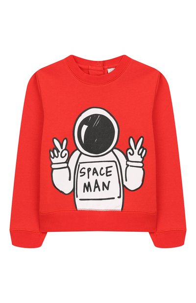 Хлопковый свитшот STELLA MCCARTNEY красного цвета по цене 3240 руб., арт. 566719/SNJ65, фото 1 Хлопковый свитшот STELLA MCCARTNEY, арт. 566719/SNJ65, фото 1