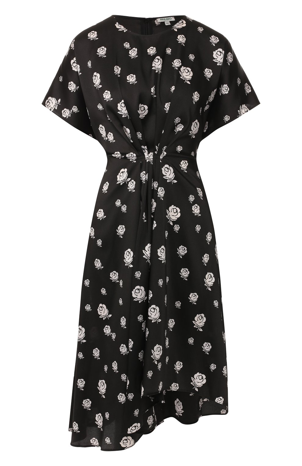 Платье с принтом KENZO черно-белого цвета по цене 38950 руб., арт. 2R010954G, фото 1 Платье с принтом KENZO, арт. 2R010954G, фото 1