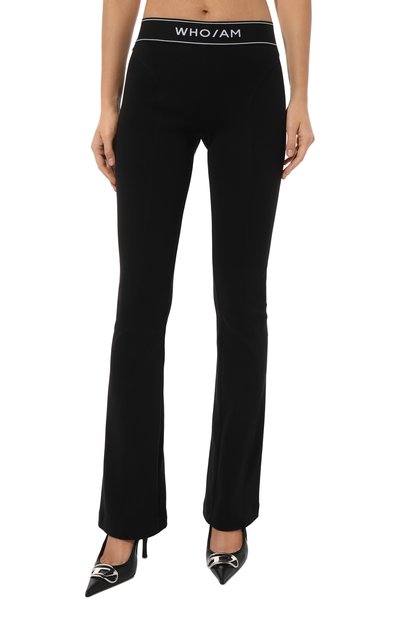 Хлопковые брюки WHO_AM черного цвета по цене 12900 руб., арт. FP2-SS22.1-BBLK, фото 3 Хлопковые брюки WHO_AM, арт. FP2-SS22.1-BBLK, фото 3