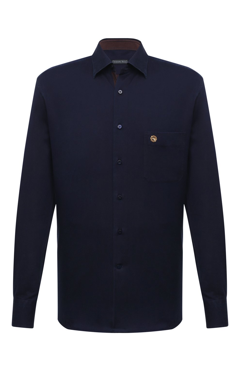 Хлопковая рубашка STEFANO RICCI темно-синего цвета по цене 99450 руб., арт. MC007636/EX2808, фото 1 Хлопковая рубашка STEFANO RICCI, арт. MC007636/EX2808, фото 1