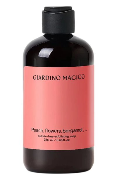 Бессульфатное жидкое мыло с микрогранулами кремния peach, flowers, bergamot,… (250ml) GIARDINO MAGICO, арт. 4640200325709