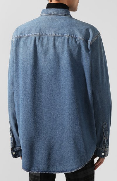 Джинсовая рубашка BALENCIAGA синего цвета по цене 55100 руб., арт. 600280/TYE24, фото 4 Джинсовая рубашка BALENCIAGA, арт. 600280/TYE24, фото 4