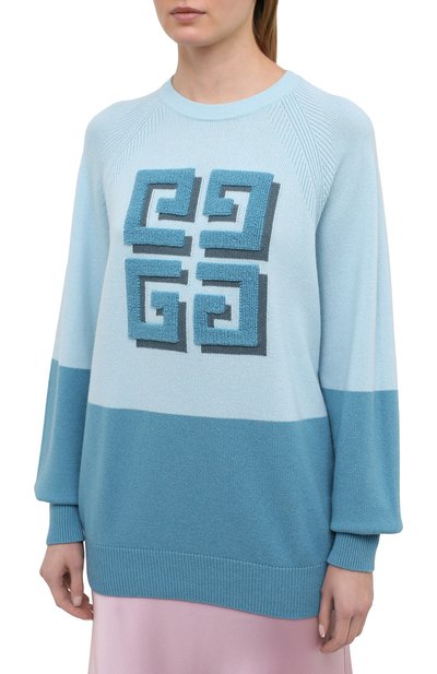 Кашемировый пуловер GIVENCHY голубого цвета по цене 135500 руб., арт. BW908N4Z8W, фото 3 Кашемировый пуловер GIVENCHY, арт. BW908N4Z8W, фото 3