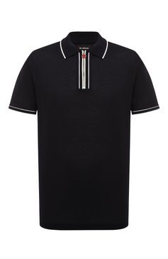 Мужское хлопковое поло KITON темно-синего цвета, арт. UMK1267V4 | Фото 1 (Длина (для топов): Стандартные; Материал внешний: Хлопок; Материал сплава: Проставлено; Драгоценные камни: Проставлено; Рукава: Короткие; Застежка: Молния; Стили: Кэжуэл; Принт: Без принта)