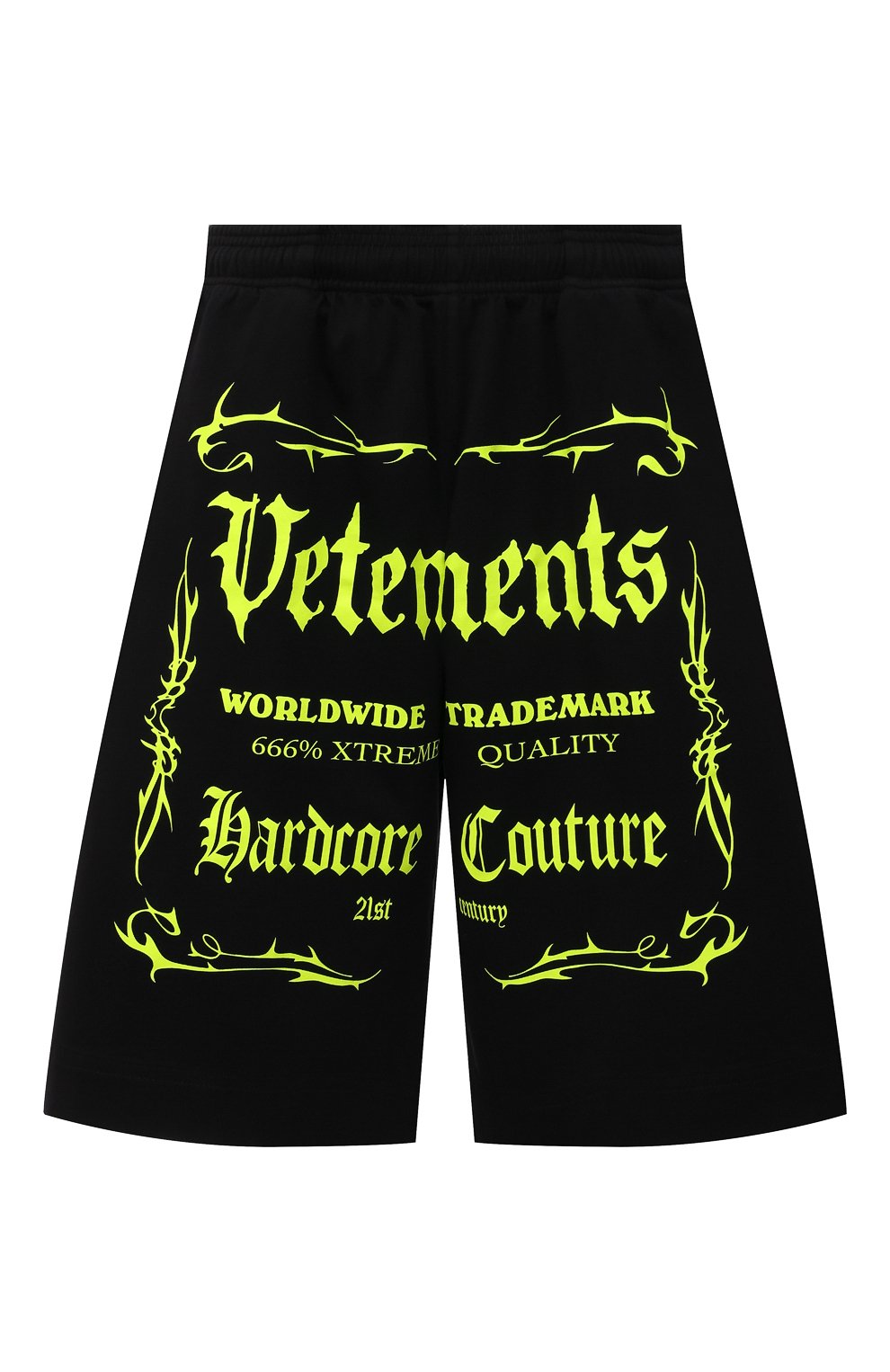 Хлопковые шорты VETEMENTS черного цвета по цене 53950 руб., арт. UA52TR400X 1610/W, фото 1 Хлопковые шорты VETEMENTS, арт. UA52TR400X 1610/W, фото 1
