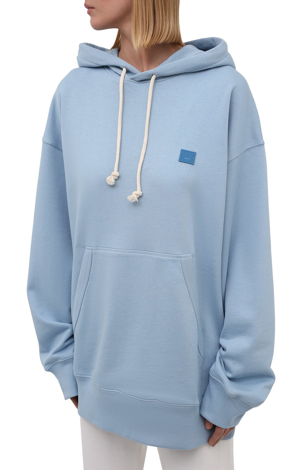 Хлопковое худи ACNE STUDIOS голубого цвета по цене 45600 руб., арт. CI0079/W, фото 3 Хлопковое худи ACNE STUDIOS, арт. CI0079/W, фото 3