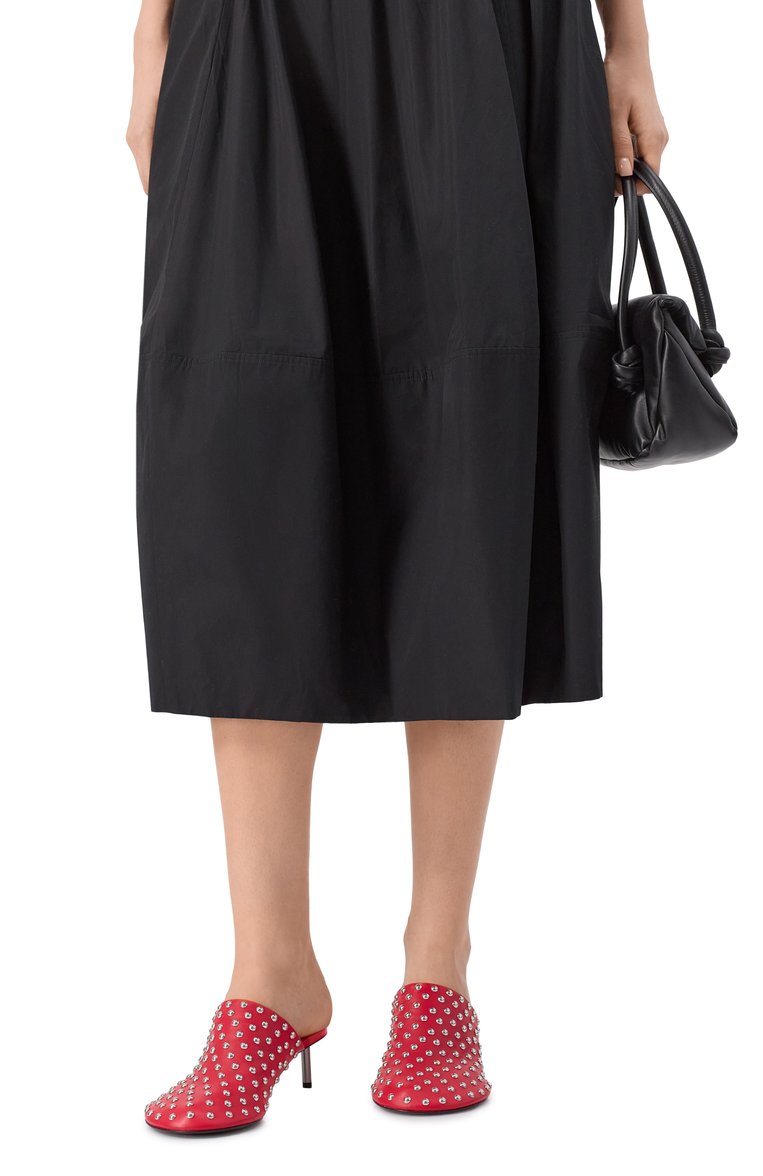 Женские кожаные мюли JIL SANDER красного цвета, арт. J15WP0165-P8173 | Фото 3 (Материал внутренний: Натуральная кожа; Материал внешний: Натуральная кожа; Каблук высота: Низкий; Подошва: Плоская; Каблук тип: Шпилька)