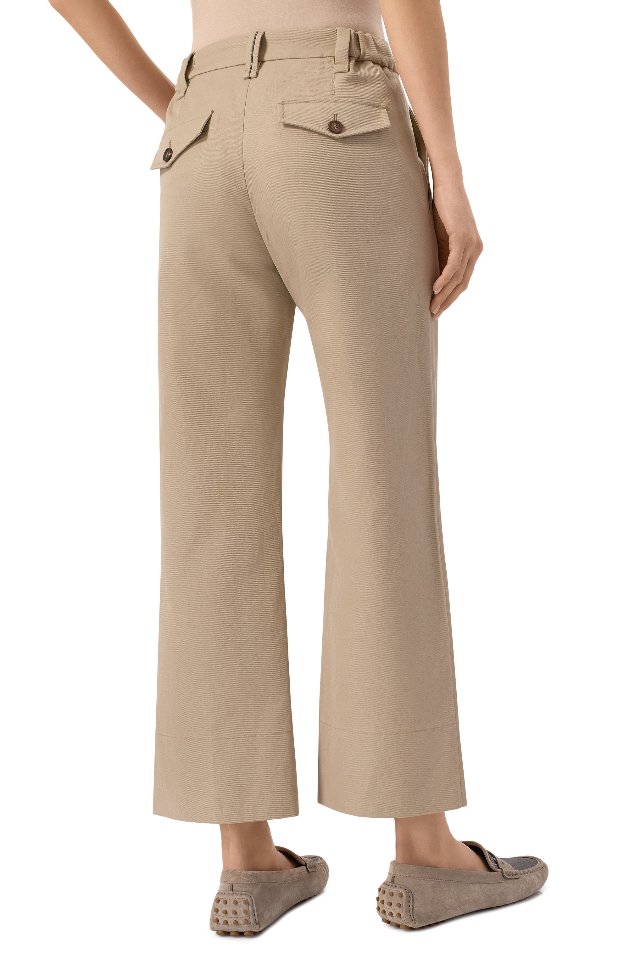 Брюки из хлопка и льна BRUNELLO CUCINELLI бежевого цвета по цене 171000 руб., арт. ML145P8833, фото 4 Брюки из хлопка и льна BRUNELLO CUCINELLI, арт. ML145P8833, фото 4