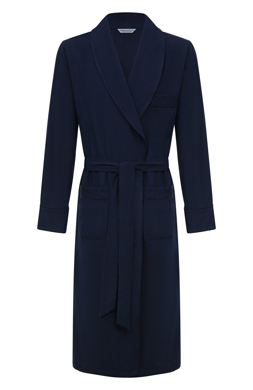 Хлопковый халат ROBERTO RICETTI темно-синего цвета по цене 41400 руб., арт. VESTAGLIA R0BE/C3104, фото 1 Хлопковый халат ROBERTO RICETTI, арт. VESTAGLIA R0BE/C3104, фото 1