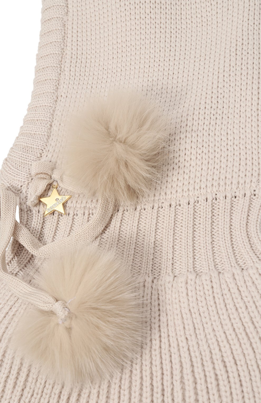 Шерстяная шапка-капор IL TRENINO бежевого цвета по цене 16600 руб., арт. FJ-3637/J, фото 3 Шерстяная шапка-капор IL TRENINO, арт. FJ-3637/J, фото 3