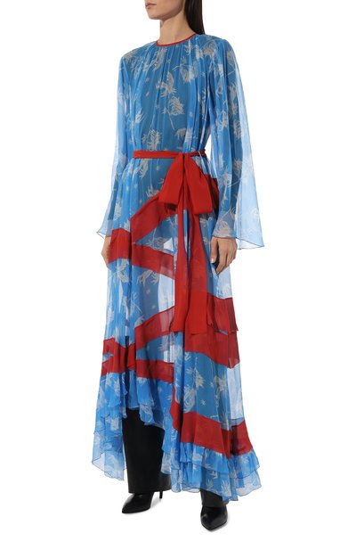 Шелковое платье ULYANA SERGEENKO синего цвета по цене 350000 руб., арт. ABL002SS23Morocco0321т23, фото 3 Шелковое платье ULYANA SERGEENKO, арт. ABL002SS23Morocco0321т23, фото 3