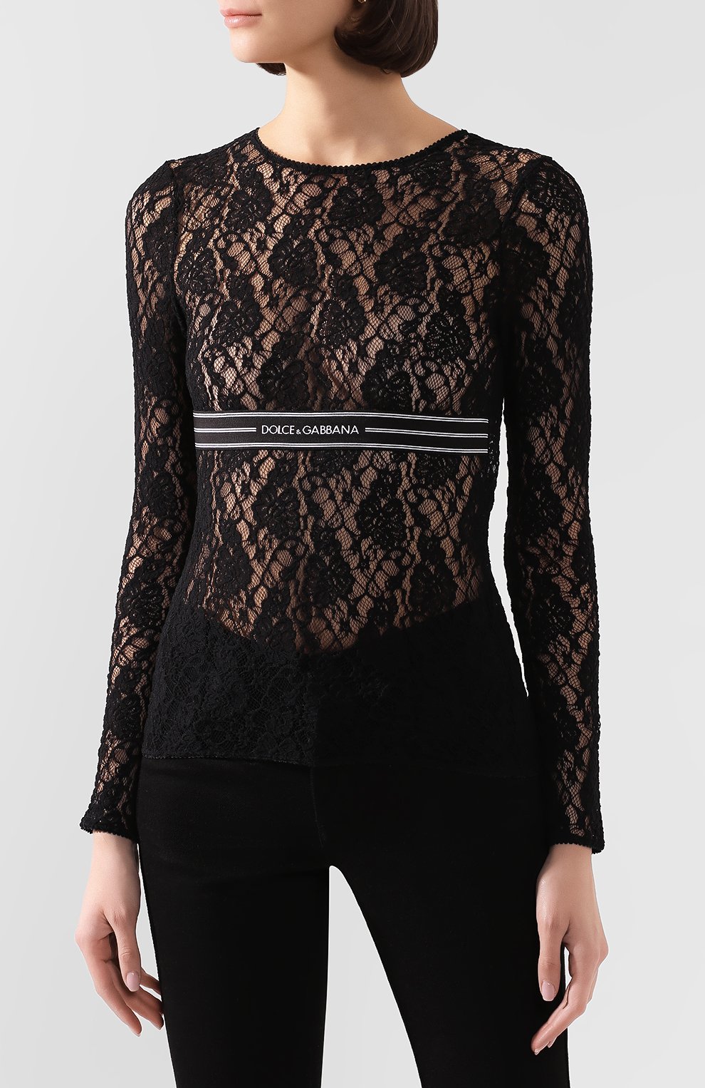 Топ DOLCE & GABBANA черного цвета по цене 74700 руб., арт. F74F7T/FLMPS, фото 3 Топ DOLCE & GABBANA, арт. F74F7T/FLMPS, фото 3