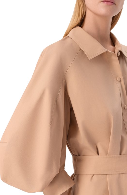 Хлопковая блузка Elie Saab T0270/P0023 Бежевый  T0270/P0023 Фото 5