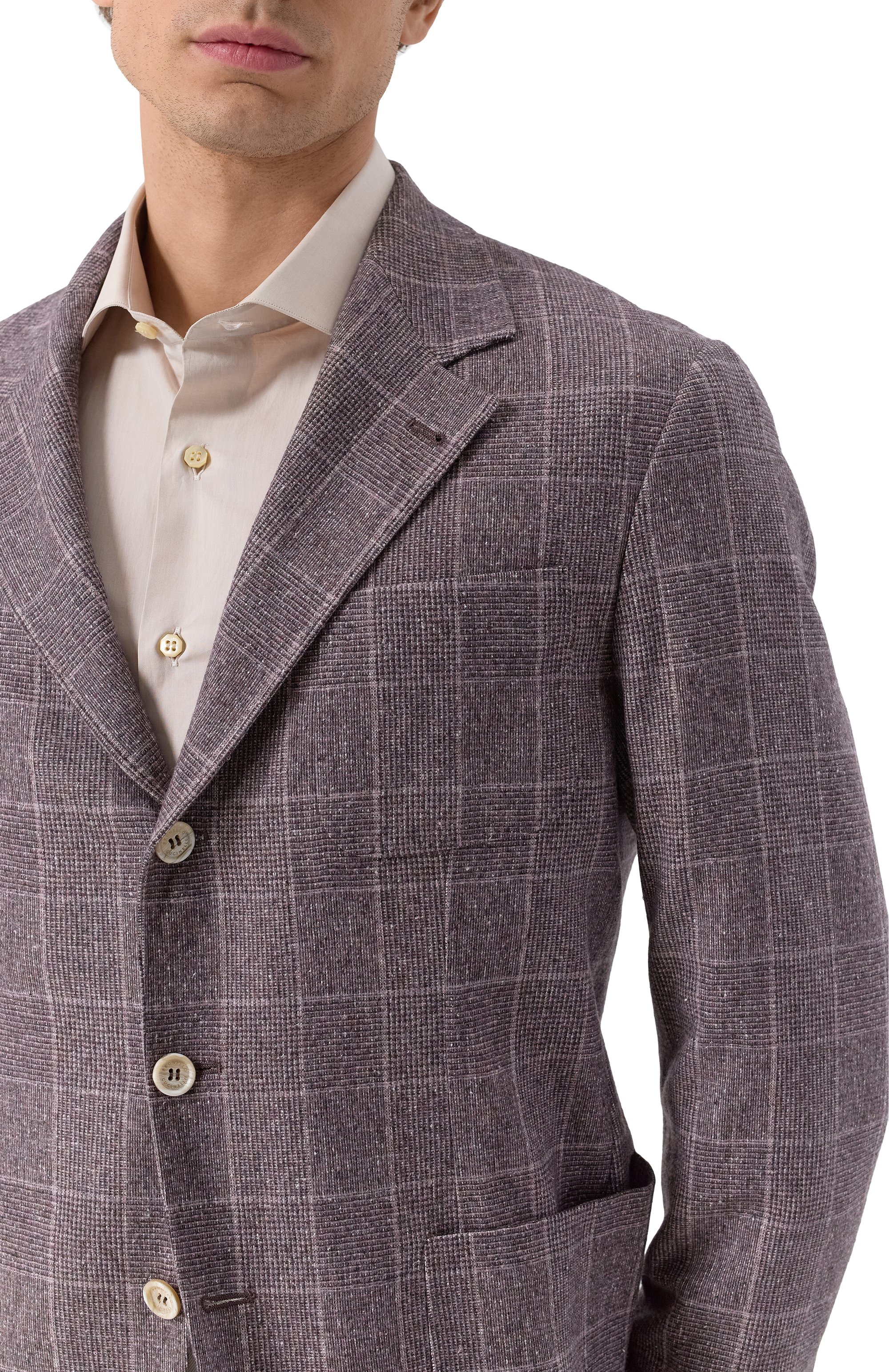 Пиджак из шелка и шерсти BRUNELLO CUCINELLI сиреневого цвета по цене 395000 руб., арт. MY4667BND, фото 7 Пиджак из шелка и шерсти BRUNELLO CUCINELLI, арт. MY4667BND, фото 7