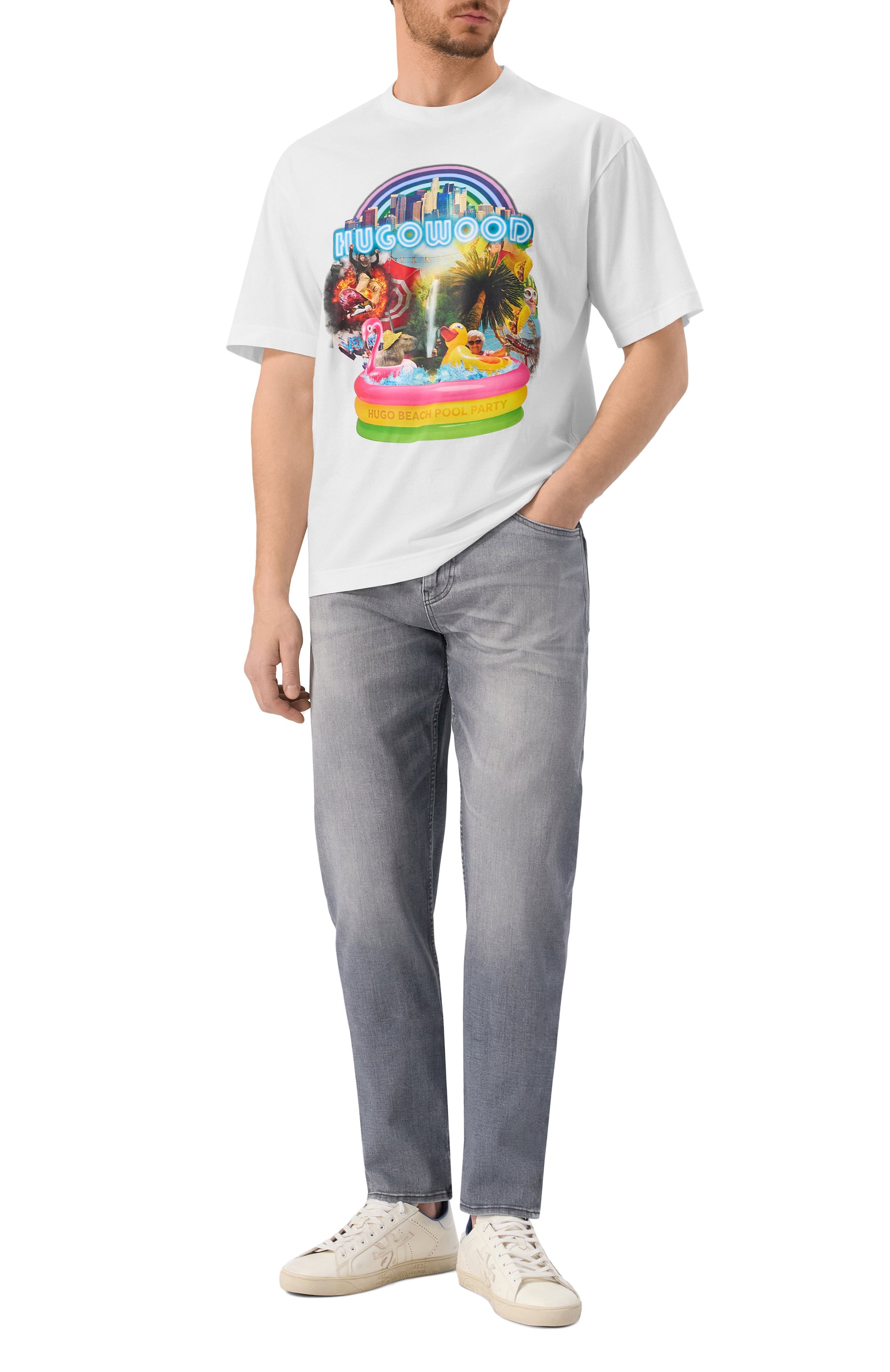 Хлопковая футболка HUGO, арт. 50538512, фото 2