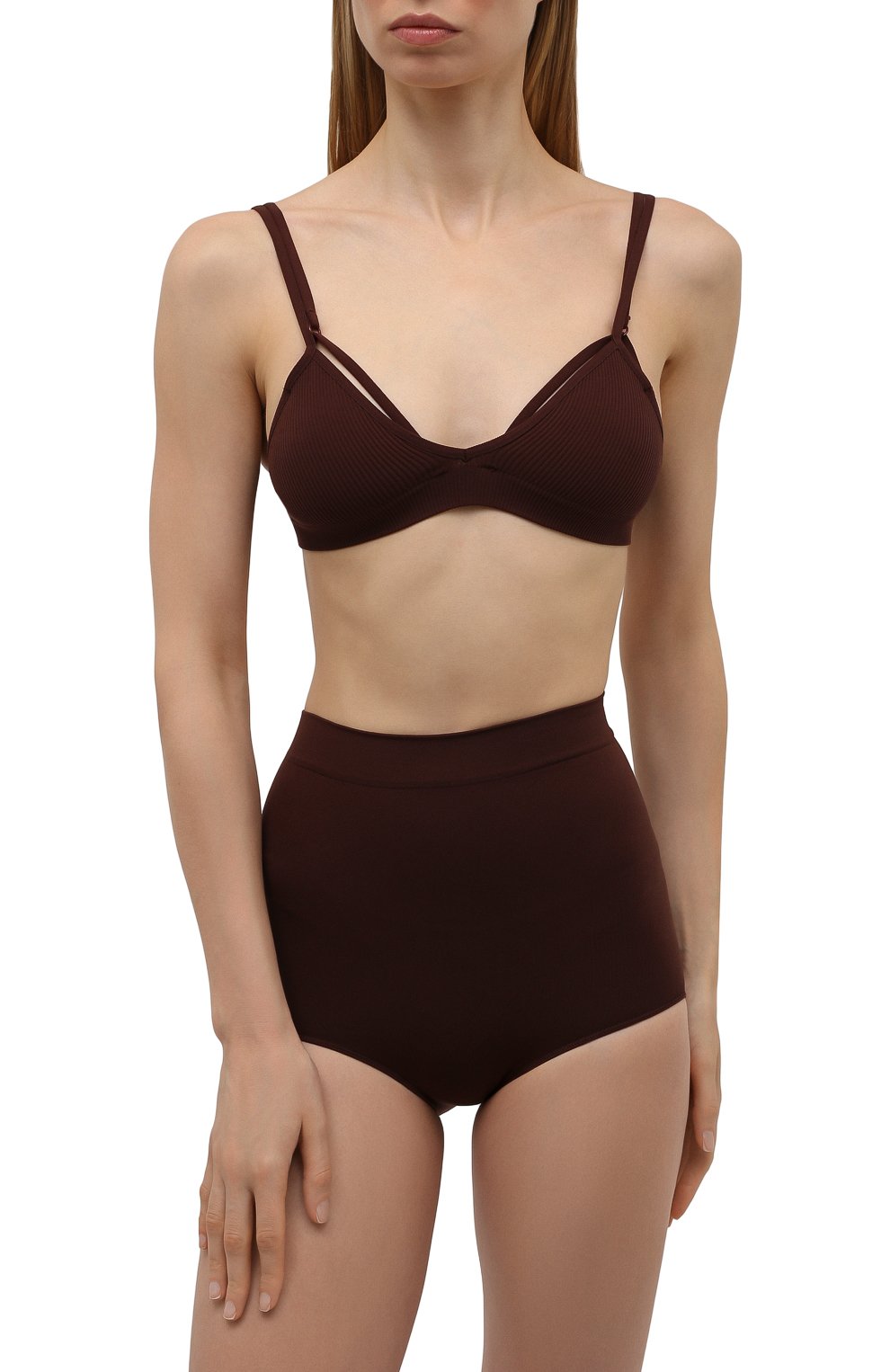 Трусы-кюлоты с завышенной талией ANDREADAMO коричневого цвета по цене 4750 руб., арт. ADFW21GP05015477, фото 2 Трусы-кюлоты с завышенной талией ANDREADAMO, арт. ADFW21GP05015477, фото 2
