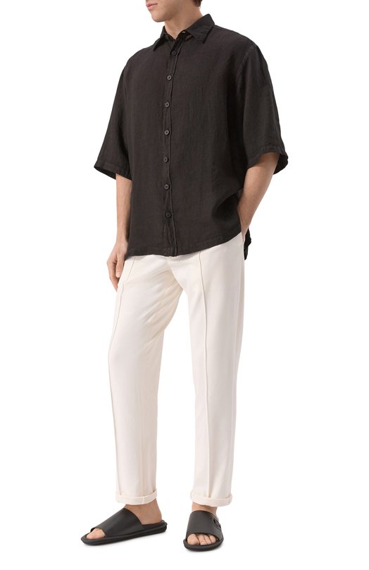 Кожаные шлепанцы Giorgio Armani X2P097/XF731 Чёрный  X2P097/XF731 Фото 2
