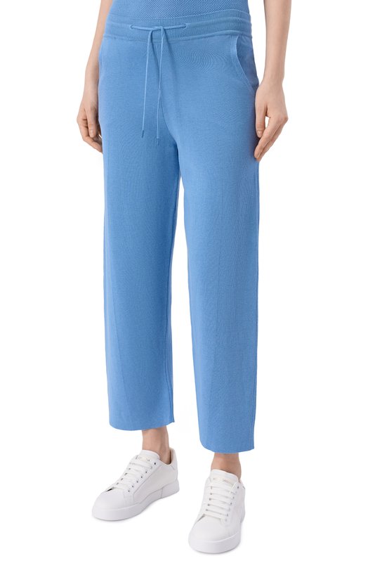 Брюки из шелка и хлопка MVST WS61-604MU Голубой  WS61-604MU Фото 3