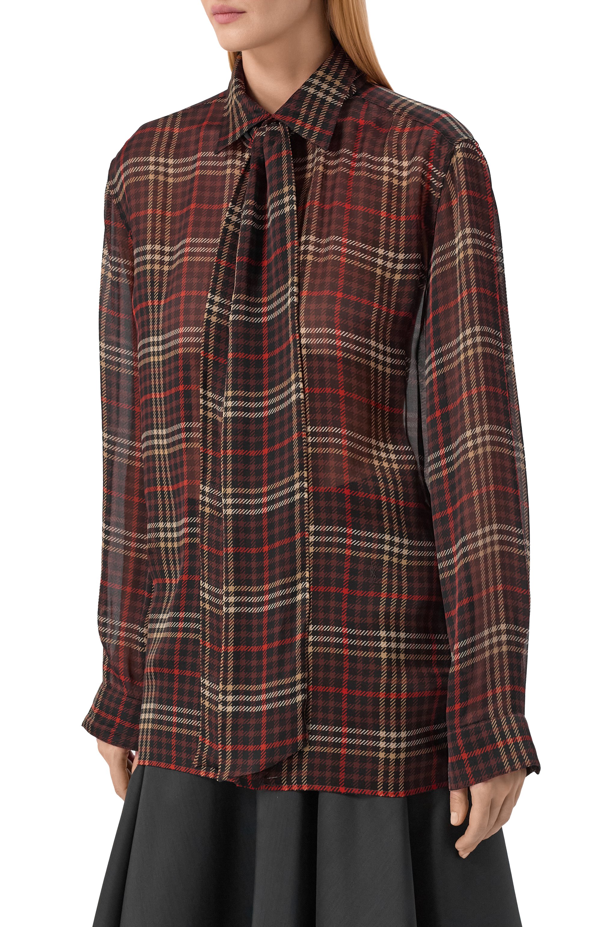 Шелковая блузка SAINT LAURENT, арт. 838125/Y3H84, фото 3