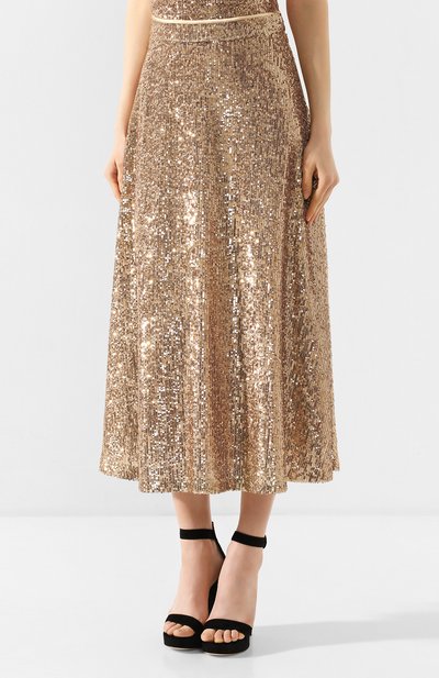 Юбка с пайетками IN THE MOOD FOR LOVE бежевого цвета по цене 59400 руб., арт. ILLARIA SKIRT, фото 3 Юбка с пайетками IN THE MOOD FOR LOVE, арт. ILLARIA SKIRT, фото 3
