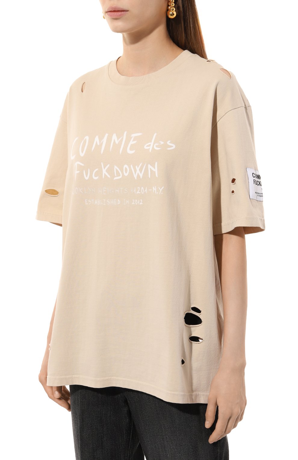 Хлопковая футболка COMME DES FUCKDOWN, арт. CFABW00128, фото 3