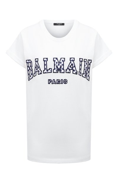 Женская хлопковая футболка BALMAIN, арт. DF0EF010/BC83