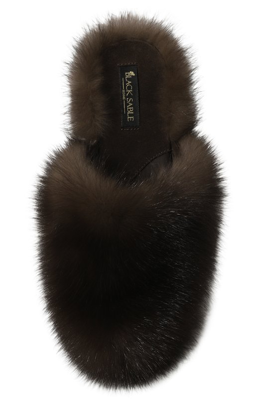 Меховые домашние туфли Enigma из соболя Black Sable BS-001M/EB Коричневый  BS-001M/EB Фото 6