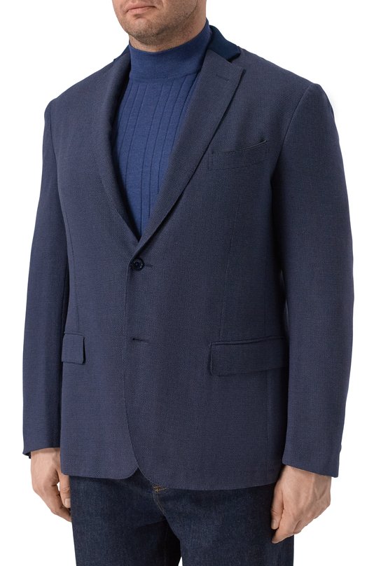 Пиджак из шерсти и шелка Zilli MNP-G2W0S-36071/0001 Синий  MNP-G2W0S-36071/0001 Фото 4