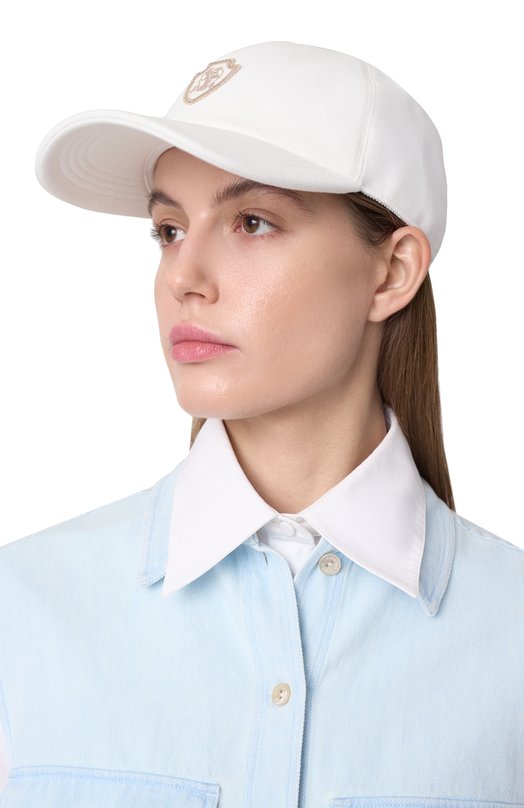 Хлопковая бейсболка Brunello Cucinelli MCAP90096 Белый  MCAP90096 Фото 2